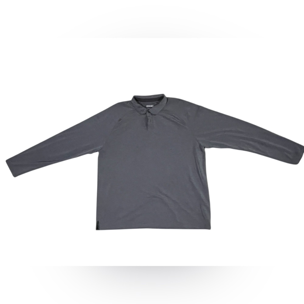 RHONE Men's Long Sleeve Mock Neck Shirt - Charcoal Gray